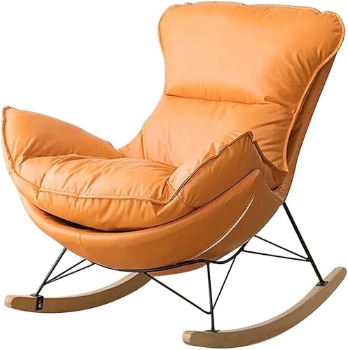 Schaukelstuhl und Fußhocker Set - Moderner Sessel für Wohnzimmer, Balkon oder Schlafzimmer, bequemer Liegestuhl mit weichem Schlafdesign zum Entspannen und Lesen von Generisch