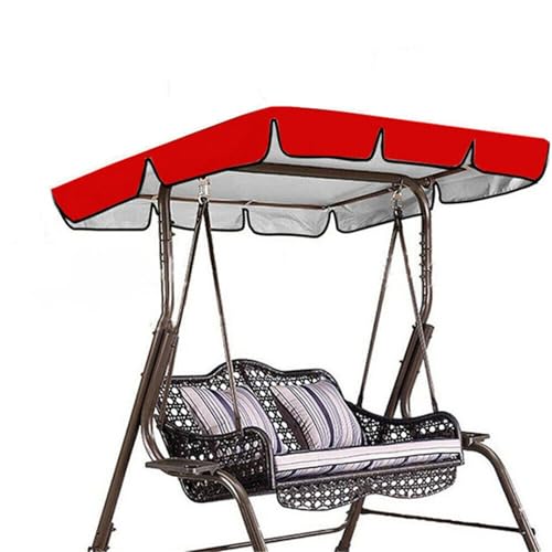 Schaukelüberdachung, 164 x 114 x 15 cm, 600D Oxford-Gewebe, Ersatzplatte für 2-Sitzer, Garten, Terrasse, Schaukelstuhl (rot) von Generisch
