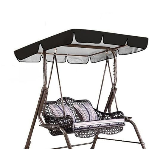 Schaukelüberdachung, 164 x 114 x 15 cm, 600D Oxford-Gewebe, Ersatzplatte für 2-Sitzer, Garten, Terrasse, Schaukelstuhl (schwarz) von Generisch