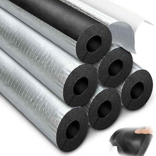 Schaumstoff-Rohrisolierung ID 22-120mm Flexibler Isolierschlauch, Wasserrohrisolierung Im Freien Wasserrohr-Frostschutz, Heizungs Rohr Dämmung Isolierung Isolation Schale(TK 20mm/0.8",ID 22 mm/0.9") von Generisch