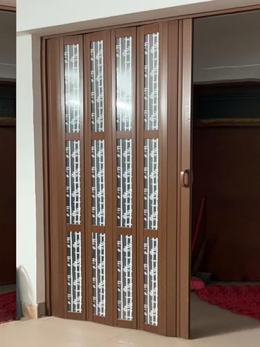 Schiebe-Akkordeon-Türvorhang, Lichtfilterung, Raumteiler für Badezimmer, altes Haus, Terrasse, einziehbare PVC-Platten Schiebe-Akkordeon-Türvorhang, Lichtfilterung, Raumteiler für Badezimmer, altes Haus, Terrasse, einziehbare PVC-Platten von Generisch