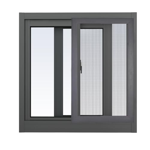 Schiebefenster Gartenhaus Fenster Aluminium, Bündig Montiertes Fenster Mit Gehärtetem Glas Und Abnehmbarem Sichtschutz Für Spielhäuser, Schuppen, Garage Und Hühnerställe(Dark gray,76x35cm) von Generisch