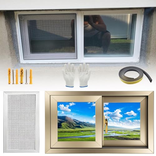 Schiebefenster Schuppenfenster Fenster Mit Gehärtetem Glas Und Abnehmbarem Sichtschutz For Spielhäuser, Schuppen, Garage Und Hühnerställe(Champagne,50x33cm) von Generisch