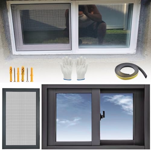 Schiebefenster Schuppenfenster Fenster Mit Gehärtetem Glas Und Abnehmbarem Sichtschutz For Spielhäuser, Schuppen, Garage Und Hühnerställe(Dark gray,89x40cm) von Generisch