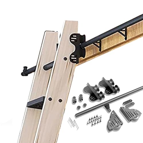 Schiebeleiter-Hardware-Kit, komplettes Bücherregal und Bibliotheksleitersystem mit Rollen, stabil und leise, 800 cm Schiene für einfache Bewegung Schiebeleiter-Hardware-Kit, komplettes Bücherregal und Bibliotheksleitersystem mit Rollen, stabil und leise, 800 cm Schiene für einfache Bewegung von Generisch