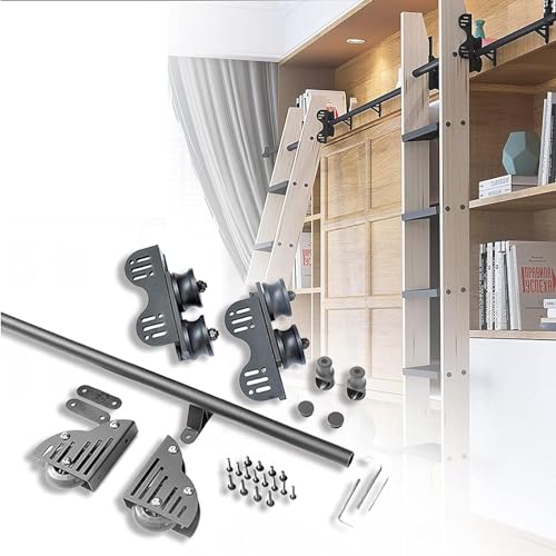 Schiebeleiter-Hardware-Kit, robuste einziehbare Rollleiter, Gleitschiene für Bibliothek und Heimgebrauch von Generisch