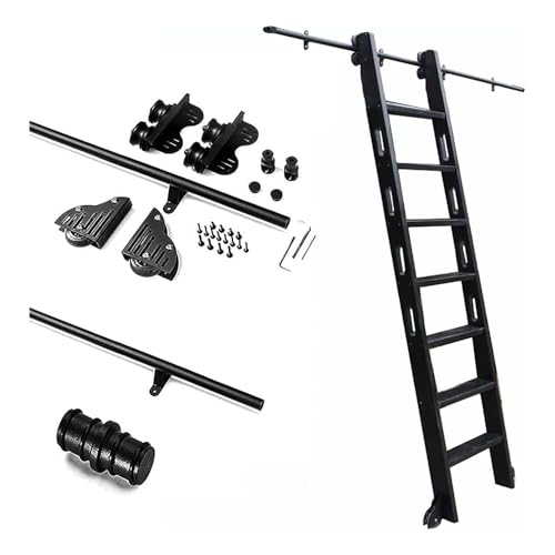 Schiebeleiter-Hardware-Kit | Rollleiter-Schienensystem für einfachen Zugang in Bibliotheken und Schränken | langlebiges Schienen-Set von Generisch