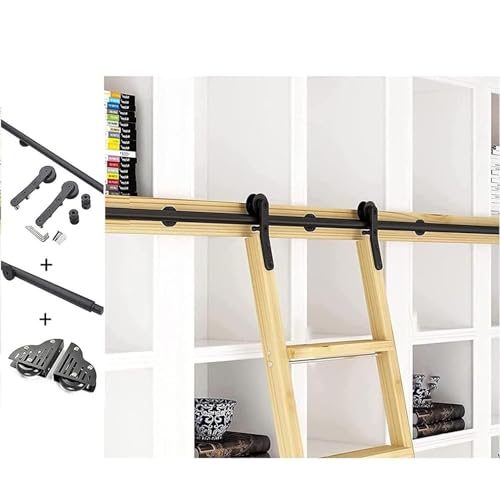 Schiebeleiter-Hardware-Kit – komplette Rollschiene mit Bodenrollen für einfachen Zugang zur Bibliothek Schiebeleiter-Hardware-Kit – komplette Rollschiene mit Bodenrollen für einfachen Zugang zur Bibliothek von Generisch