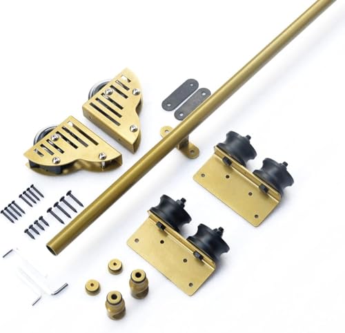 Schiebeleiter-Set mit rollbarer Bibliotheksschiene – robuste Gleitschienen für Bücherregal, Lager, Bar, Schrank – mobile Hardware-Lösung von Generisch