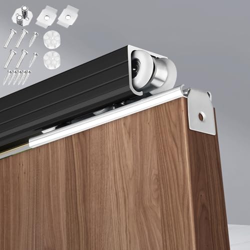 Schiebetür-Hardware-Kit für Holzinnentüren, komplettes Scheunentorschienensystem mit Montagezubehör, einfache Installation für reibungsloses Gleiten, Heimdekor-Upgrade. Schiebetür-Hardware-Kit für Holzinnentüren, komplettes Scheunentorschienensystem mit Montagezubehör, einfache Installation für reibungsloses Gleiten, Heimdekor-Upgrade. von Generisch
