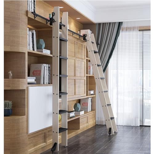 Schiebetür-Hardware-Set, 60 cm, Bücherregal, Schiebeleiter-Schienen mit einziehbarem Rollsystem, Bibliotheksleiter, Schienen-Kit mit Bodenrollen für reibungslose Bewegung Schiebetür-Hardware-Set, 60 cm, Bücherregal, Schiebeleiter-Schienen mit einziehbarem Rollsystem, Bibliotheksleiter, Schienen-Kit mit Bodenrollen für reibungslose Bewegung von Generisch