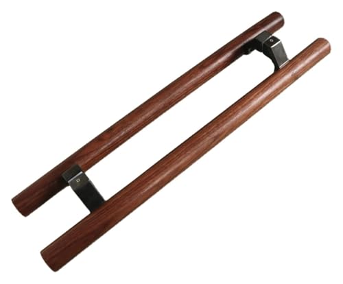 Schiebetürgriff, moderner doppelseitiger Eingangstürgriff für Holz, Stahl, Aluminium und Glas, moderner Holzgriff, Walnussholz-Finish von Generisch