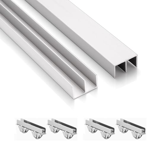 Schiebetürschiene aus Acrylglas, glattes Doppelschiebesystem für einfache Installation und platzsparende Installation Schiebetürschiene aus Acrylglas, glattes Doppelschiebesystem für einfache Installation und platzsparende Installation von Generisch