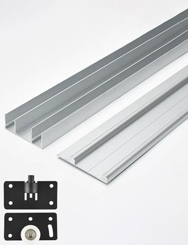 Schiebetürschienen Set, Dreifachschiene Silent Glider Ersatzkit für Kleiderschrank und Glastüren Schiebetürschienen Set, Dreifachschiene Silent Glider Ersatzkit für Kleiderschrank und Glastüren von Generisch