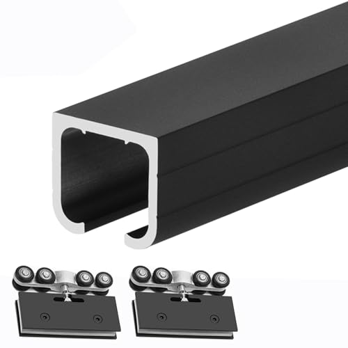 Schiebetürschienen-Set, robustes Bypass-Schienensystem für reibungslosen Betrieb, ideal für Glas- und Schranktüren von Generisch