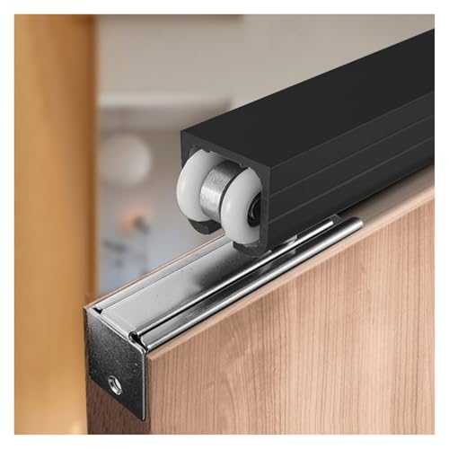 Schiebetürschienen-Set, robustes Scheunentor-Hardware-Kit mit 8 Rädern für reibungslosen Betrieb, ideal für Kleiderschränke und Balkon-Trennwände von Generisch