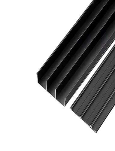 Schiebetürschienen-Set for Kleiderschränke, Kugellager, leichtgängige Bedienung, Aluminium-Glasschiebetür for drei Türen(Black,Three -track 120cm) von Generisch