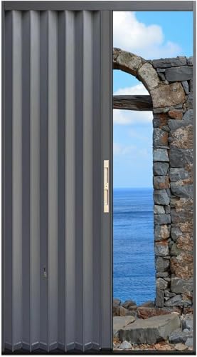 Schiebetürsystem – Einzel-/Doppel-Panel-Metall-Faltdesign mit Schloss und Schlüsseln für mehr Privatsphäre im Badezimmer/Schlafzimmer Schiebetürsystem – Einzel-/Doppel-Panel-Metall-Faltdesign mit Schloss und Schlüsseln für mehr Privatsphäre im Badezimmer/Schlafzimmer von Generisch
