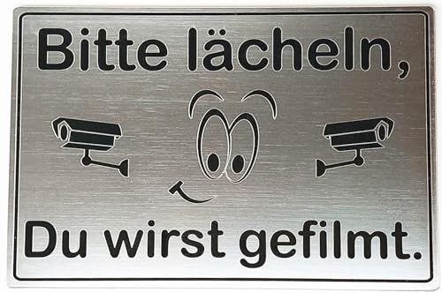 Schild Kamera-Überwachung Bitte lächeln 15x10 cm Gravur Videoüberwachung Wetterfest Schild Kamera-Überwachung Bitte lächeln 15x10 cm Gravur Videoüberwachung Wetterfest von Generisch