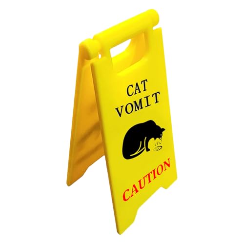Schild mit Aufschrift "Cat Vomit" – Lustiges Warnschild mit Aufschrift "Cat Vomit", 3D-gedruckte Warnung, 1 x Hundewarnung, niedliche Gag-Katzen für Zuhause, Liebhaber und Dekorationen von Generisch