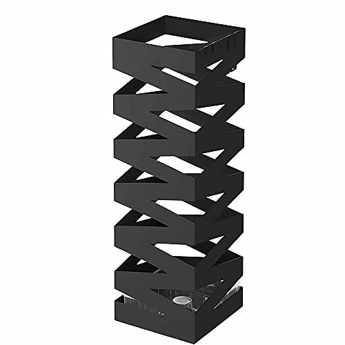 Schirmständer aus Metall für den Flur – quadratischer Regenschirmhalter aus Eisen, weiß für den Innenbereich (17 x 17 x 48,5 cm) – elegante Aufbewahrungslösung für den Eingangsbereich, langlebiger und von Generisch