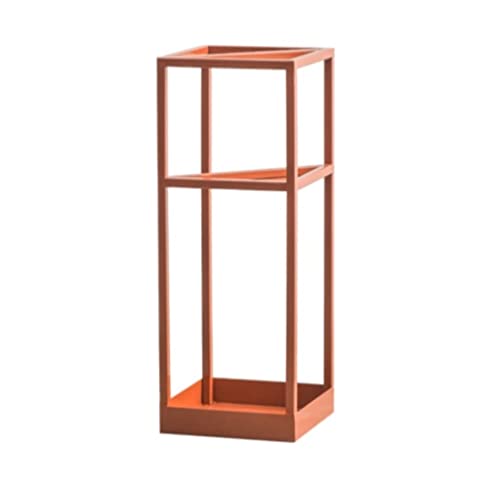 Schirmständer aus Metall mit Abtropfschale für den Eingangsbereich, Heimbüro, freistehend, quadratisch, Schirmhalter (Blau/Orange, 20 x 20 x 53 cm) von Generisch