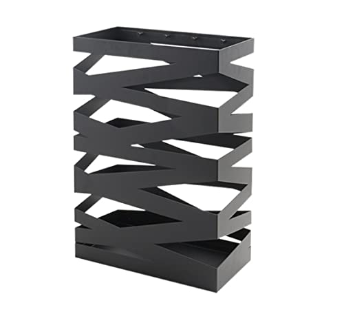 Schirmständer aus Metall mit Haken – rechteckiges, platzsparendes Design für Hotel, Restaurant und Zuhause – robuster Halter für drinnen und draußen, (Nero, 40 x 20 x 60 cm) von Generisch