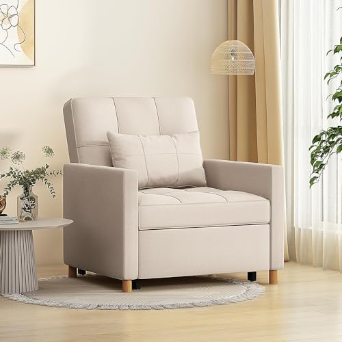 Schlafsessel mit verstellbarer Ausziehfunktion, Beige von Generisch
