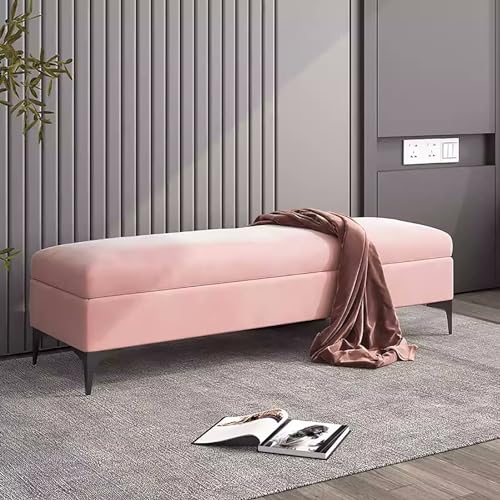 Schlafzimmer-Aufbewahrungsbank mit hochdichtem Kissen, stilvoller Pouf für Wohnzimmer und Eingang, 100 cm, vielseitige Sitz- und Aufbewahrungslösung, Rosa Schlafzimmer-Aufbewahrungsbank mit hochdichtem Kissen, stilvoller Pouf für Wohnzimmer und Eingang, 100 cm, vielseitige Sitz- und Aufbewahrungslösung, Rosa von Generisch