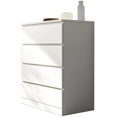 Schlafzimmerschrank mit 4 Schubladen – Moderne Schublade Kommode Hochschrank Holzschrank Schlafzimmermöbel für Wohnzimmer von Generisch