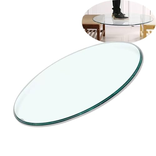 Schlagfest Tischplatte aus Gehärtetem Glas 40 50 60 70 80 cm, Tische Glasplatte Ersatzteil Runde Glasscheibe, Hochwertiges Rundes Glas(28inch(70cm)) von Generisch