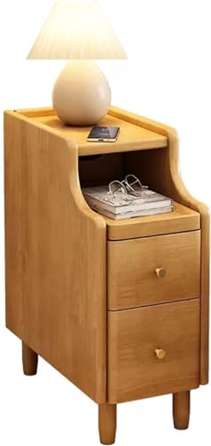 Schlank Hoch Nachttisch 2er Set mit Schubladen - Schmale Nachttisch Truhe für Schlafzimmer Aufbewahrung, Modernes Design, Platzsparende Möbel Schlank Hoch Nachttisch 2er Set mit Schubladen - Schmale Nachttisch Truhe für Schlafzimmer Aufbewahrung, Modernes Design, Platzsparende Möbel von Generisch
