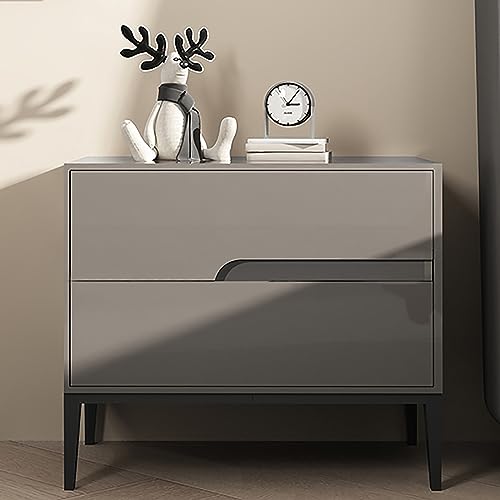 Schlanke Nachttische, 2er-Set, Bambus-Akzent-Nachttische mit Zeitschriftenständer, Vintage-Glas-Beistelltisch für kleine Räume, Wohnzimmer oder Schlafzimmer, einfache Montage, Höhe: 56/60 cm von Generisch