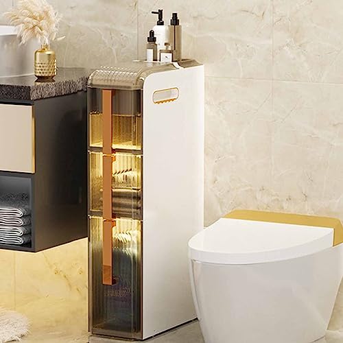 Schlanker Badezimmer-Aufbewahrungsschrank, wasserdicht, freistehend, Toilettenpapier-Organizer, Eckregal mit 2/3/4 transparenten Schubladen für kleine Räume und Lücken, effiziente Schlanker Badezimmer-Aufbewahrungsschrank, wasserdicht, freistehend, Toilettenpapier-Organizer, Eckregal mit 2/3/4 transparenten Schubladen für kleine Räume und Lücken, effiziente von Generisch