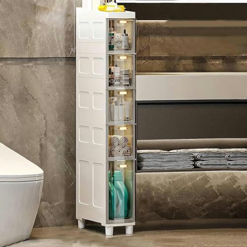 Schlanker Duschschrank, hoch, 3/4/5 Etagen, Badezimmer-Aufbewahrungseinheit, Kunststoff-Schublade, Seitenschneider mit Rollen, robuster Bodenschrank für effiziente Platzersparnis. Schlanker Duschschrank, hoch, 3/4/5 Etagen, Badezimmer-Aufbewahrungseinheit, Kunststoff-Schublade, Seitenschneider mit Rollen, robuster Bodenschrank für effiziente Platzersparnis. von Generisch