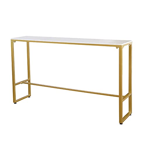 Schlanker Marmor C für Flur, langer schmaler Sofatisch hinter der Couch, 100 x 40 x 105 cm, Thekentisch mit Fußstütze, rechteckiger Beistelltisch für Küche und Bartheke von Generisch