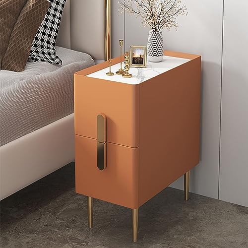 Schlanker Nachttisch mit 2 Schubladen, modernes, minimalistisches Design für kleine Räume, perfekter Sofatisch für Wohnzimmer, Schlafzimmer, Badezimmer, Balkon, große Größe, lebendig. von Generisch
