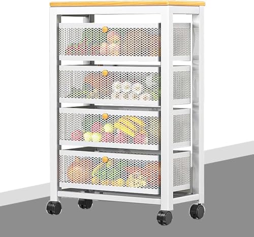 Schlanker Rollwagen, 5-lagiges Sideboard & Barschrank, mobiles Allzweckregal, Organizer, Trolley mit Ausziehfunktion, kompakte Aufbewahrungslösung für die Küche von Generisch