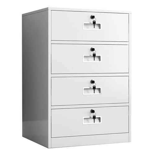 Schlanker vertikaler Aktenschrank aus Metall mit 4 abschließbaren Schubladen – sichere Büroaufbewahrung für A4/Rechts-/Brief-Dokumente – stilvolles weißes Stahldesign für Zuhause oder Büro – nized Schlanker vertikaler Aktenschrank aus Metall mit 4 abschließbaren Schubladen – sichere Büroaufbewahrung für A4/Rechts-/Brief-Dokumente – stilvolles weißes Stahldesign für Zuhause oder Büro – nized von Generisch