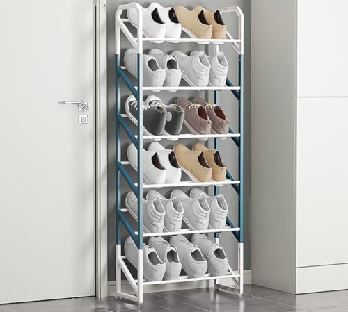 Schlankes Mini-Schuhregal, leichte Schuhaufbewahrung für schmale Schränke, Flure und Ecken, stabiler Schuhständer, ideal für kleine Räume Schlankes Mini-Schuhregal, leichte Schuhaufbewahrung für schmale Schränke, Flure und Ecken, stabiler Schuhständer, ideal für kleine Räume von Generisch