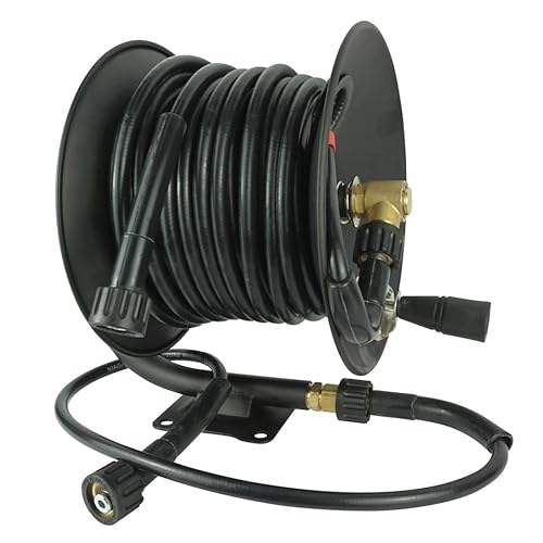 Schlauchtrommel mit Schlauch | für Kärcher Kränzle Hochdruckreiniger | 35 Meter DN06 | Schlauch bis 250 bar | 1m Zuleitungsschlauch | hohe Widerstandsfähigkeit | M22x1,5 AG/IG | Schlauchaufroller Schlauchtrommel mit Schlauch | für Kärcher Kränzle Hochdruckreiniger | 35 Meter DN06 | Schlauch bis 250 bar | 1m Zuleitungsschlauch | hohe Widerstandsfähigkeit | M22x1,5 AG/IG | Schlauchaufroller von Generisch
