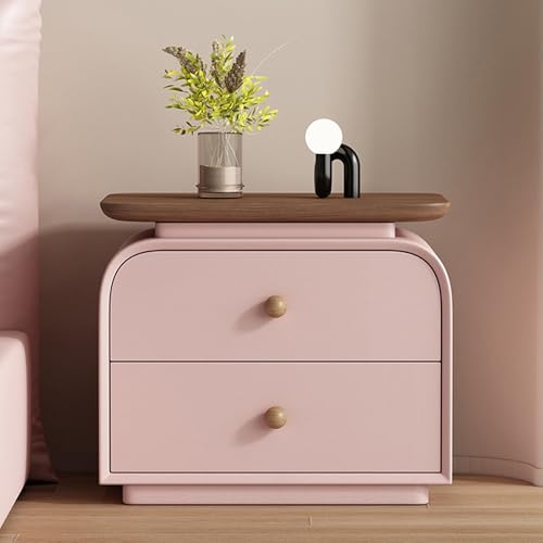 Schlichter Nachttisch mit Schubladen, Moderner Nachtkasten Aus Holz, Exquisiter Beistelltisch, Kleine Kommode for Schlafzimmer und Wohnzimmer von Generisch