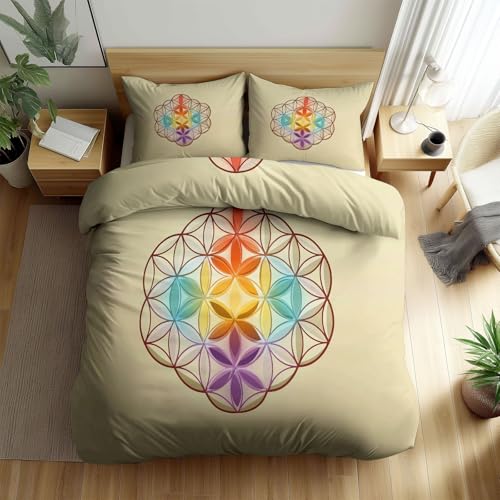 Schlichter Stil Blume des Lebens Heilig Bettwäsche 135 x 200 cm Sandstein Muster Bettbezug Set, Weich Kinderbettwäsche Wendebettwäsche mit Reißverschluss und Kissenbezug Schlichter Stil Blume des Lebens Heilig Bettwäsche 135 x 200 cm Sandstein Muster Bettbezug Set, Weich Kinderbettwäsche Wendebettwäsche mit Reißverschluss und Kissenbezug von Generisch