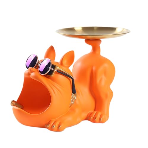 Schlüsselschale, Bulldoggen-Schmucktablett, dekorativer Schreibtisch-Organizer aus Kunstharz, ästhetisches Bulldoggen-Statuen-Design, funktionale Aufbewahrungsbox für Schlüssel, Geld, Esstisch Schlüsselschale, Bulldoggen-Schmucktablett, dekorativer Schreibtisch-Organizer aus Kunstharz, ästhetisches Bulldoggen-Statuen-Design, funktionale Aufbewahrungsbox für Schlüssel, Geld, Esstisch von Generisch