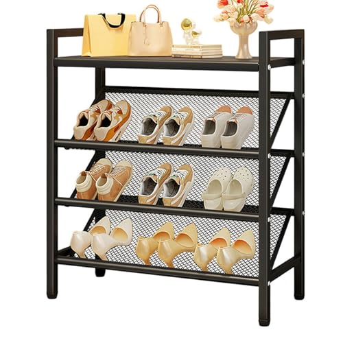 Schmal Schuhaufbewahrungs Organizer, Modernes Kippbares Schuhregal Mit Oberem Regal, Platzsparende Schuhregale Aus Metall for Hinter Türen, Eingangsbereiche, Flure, Schränke, Schlafsäle(Black,L 50cm x Schmal Schuhaufbewahrungs Organizer, Modernes Kippbares Schuhregal Mit Oberem Regal, Platzsparende Schuhregale Aus Metall for Hinter Türen, Eingangsbereiche, Flure, Schränke, Schlafsäle(Black,L 50cm x von Generisch