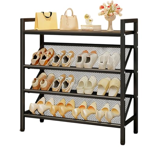 Schmal Schuhaufbewahrungs Organizer, Modernes Kippbares Schuhregal Mit Oberem Regal, Platzsparende Schuhregale Aus Metall for Hinter Türen, Eingangsbereiche, Flure, Schränke, Schlafsäle(Black,L 70cm x Schmal Schuhaufbewahrungs Organizer, Modernes Kippbares Schuhregal Mit Oberem Regal, Platzsparende Schuhregale Aus Metall for Hinter Türen, Eingangsbereiche, Flure, Schränke, Schlafsäle(Black,L 70cm x von Generisch