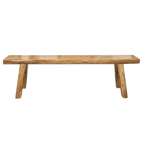 Schmale Massivholzbank im Landhausstil – Vintage-Nudel-Stil für Eingangsbereich und Wohnzimmer, einfache Montage, Sitzgelegenheit im Innenbereich (200 x 30 x 50 cm) – ideale Lösung für das Bett von Generisch