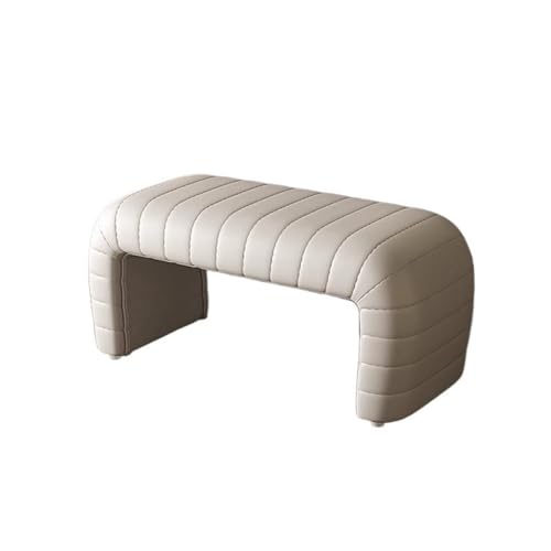 Schmale Ottoman-Bank für Schlafzimmer und Eingang, stilvoller beigefarbener Schuhwechselhocker, perfektes Ende des Bettes oder Sofas, platzsparendes Design, mittlere Größe von Generisch