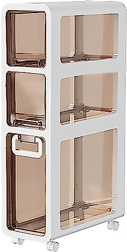 Schmaler 17,8 cm breiter Badezimmer-Unterschrank, 2/3/4/5-stöckiger Aufbewahrungsnizer mit transparenten Schubladen und Rollen, wasserdichter Toilettenpapierhalter für kleine Räume, platzsparendes Schmaler 17,8 cm breiter Badezimmer-Unterschrank, 2/3/4/5-stöckiger Aufbewahrungsnizer mit transparenten Schubladen und Rollen, wasserdichter Toilettenpapierhalter für kleine Räume, platzsparendes von Generisch