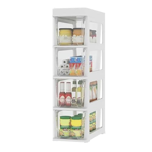 Schmaler 18 cm stapelbarer Badezimmerwagen, transparente Schubladen auf Rädern, vertikaler unabhängiger Toilettenpapierhalter, 4-stöckige Aufbewahrung für platzsparende Lösungen Schmaler 18 cm stapelbarer Badezimmerwagen, transparente Schubladen auf Rädern, vertikaler unabhängiger Toilettenpapierhalter, 4-stöckige Aufbewahrung für platzsparende Lösungen von Generisch